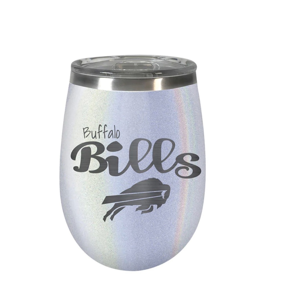 EUC Buffalo Bills 10oz Opal Wine Tumbler with Lid